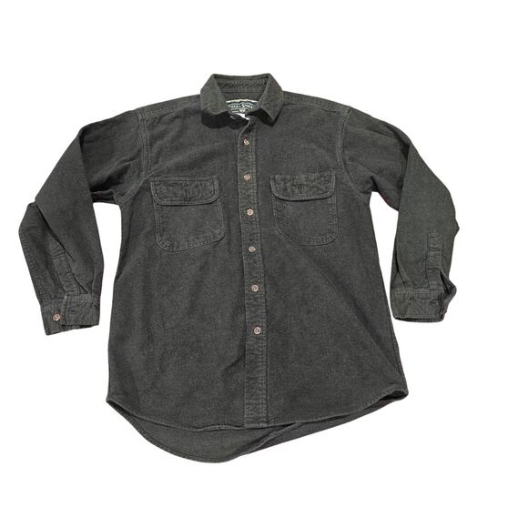 Field & Stream Heavy Cotton Button Front Shirt Green Mens Large - Picture 1 of 3
